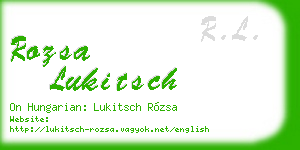 rozsa lukitsch business card